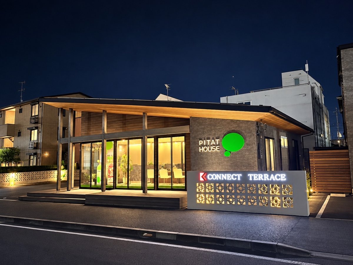 夕景のCONNECT TERRACE 木更津支店の外観